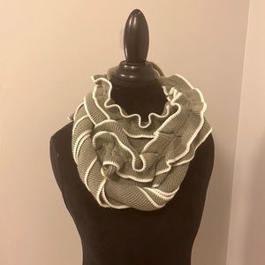 Adrienne Vittadini Gray Ruffled Scarf